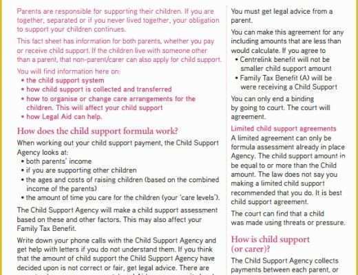 Free Template for Child Support Agreement Of Child Support Agreement 5 Free Pdf Download