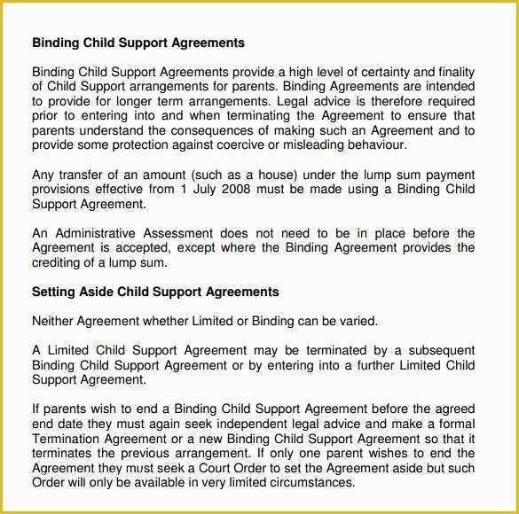 Free Template for Child Support Agreement Of Child Support Agreement 9 Download Free Documents In Pdf