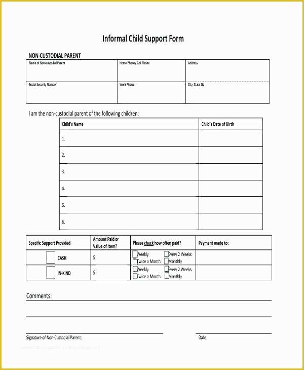 Free Template for Child Support Agreement Of Informal Child Support Agreement form the 13 Secrets About