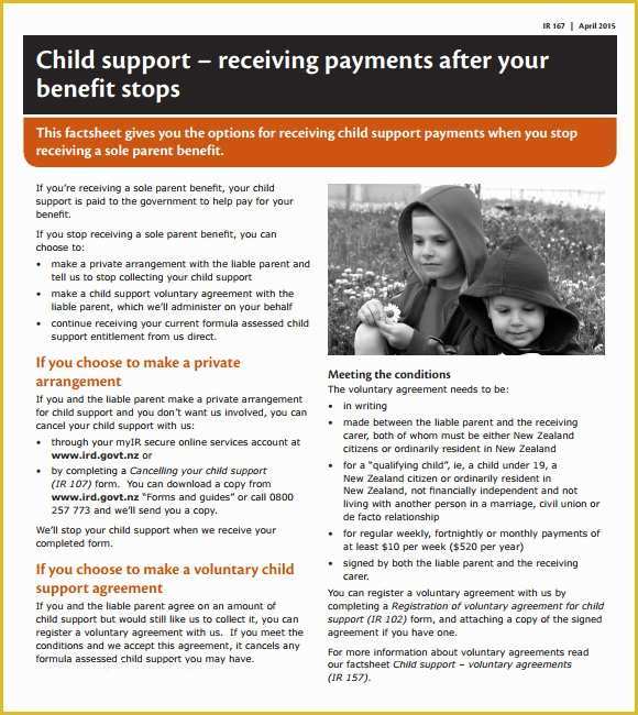 Free Template for Child Support Agreement Of Sample Child Support Agreement 7 Example format