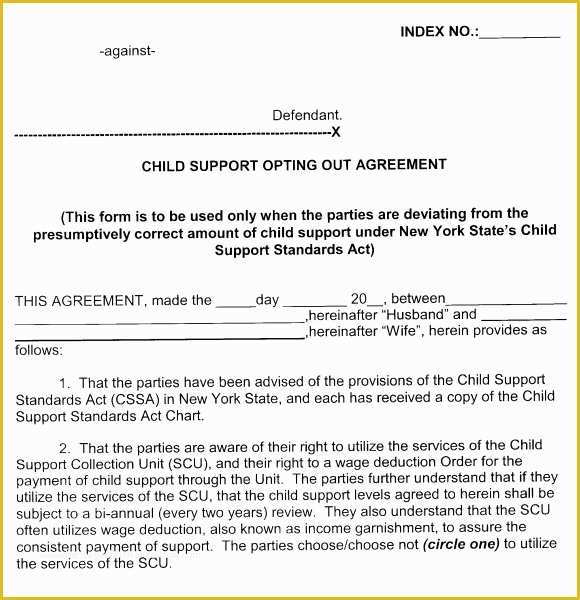 Free Template for Child Support Agreement Of Sample Child Support Agreement 7 Example format