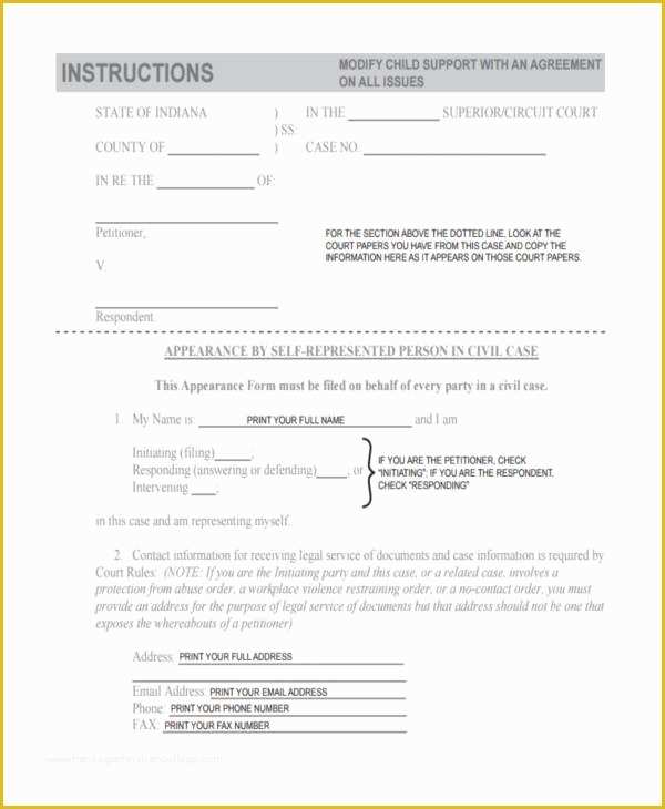 Free Template for Child Support Agreement Of Sample Child Support Agreement forms 8 Free Documents