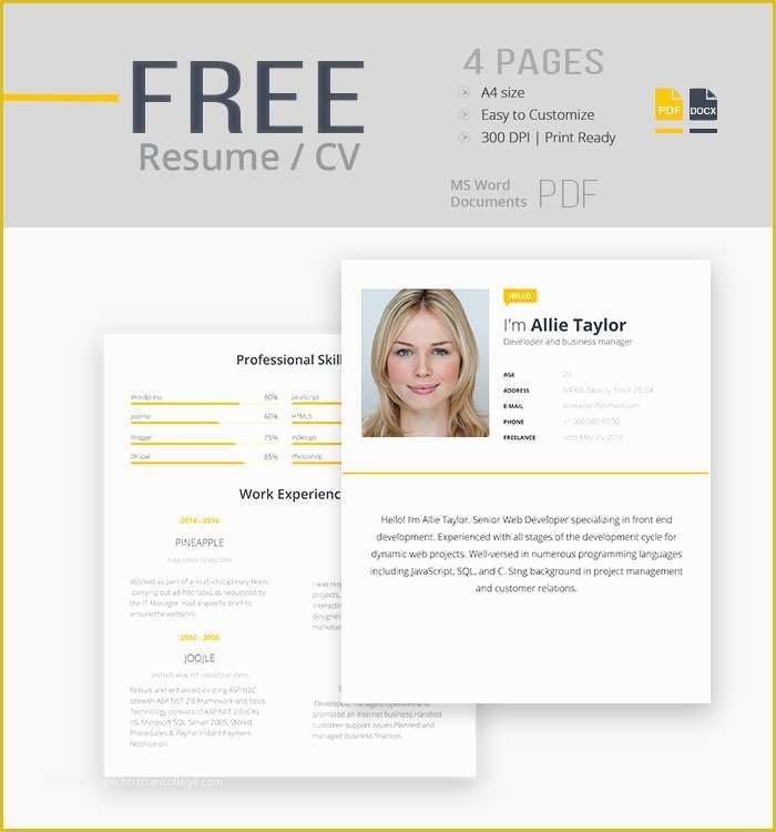 Free Template for Cv In Word Of 30 Best Free Resume Templates In Psd Ai Word Docx