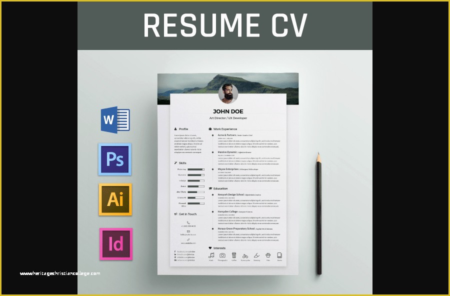 Free Template for Cv In Word Of 50 Eye Catching Cv Templates for Ms Word