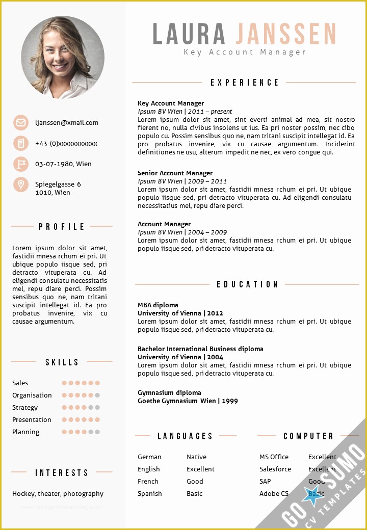 Free Template for Cv In Word Of Cv Template Vienna Go Sumo Cv Template