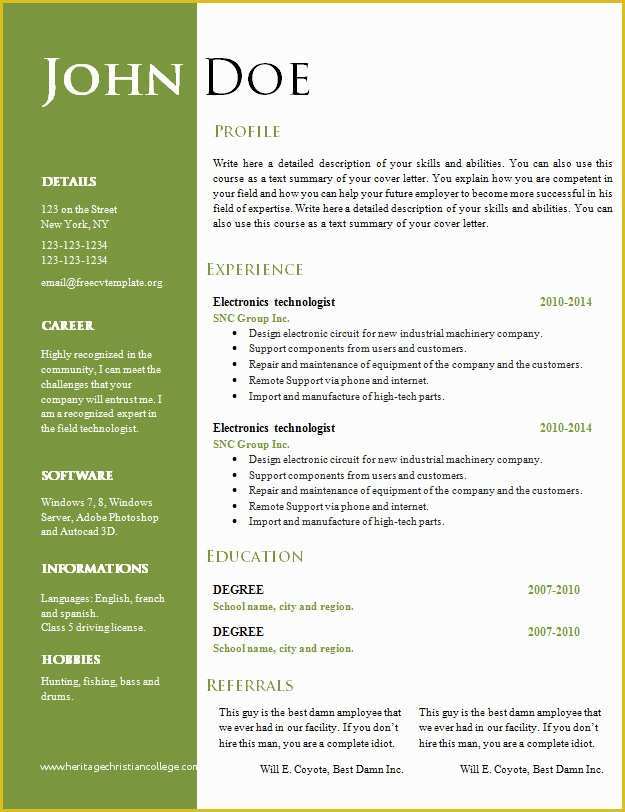 Free Template for Cv In Word Of Free Creative Resume Cv Template 547 to 553 – Free Cv