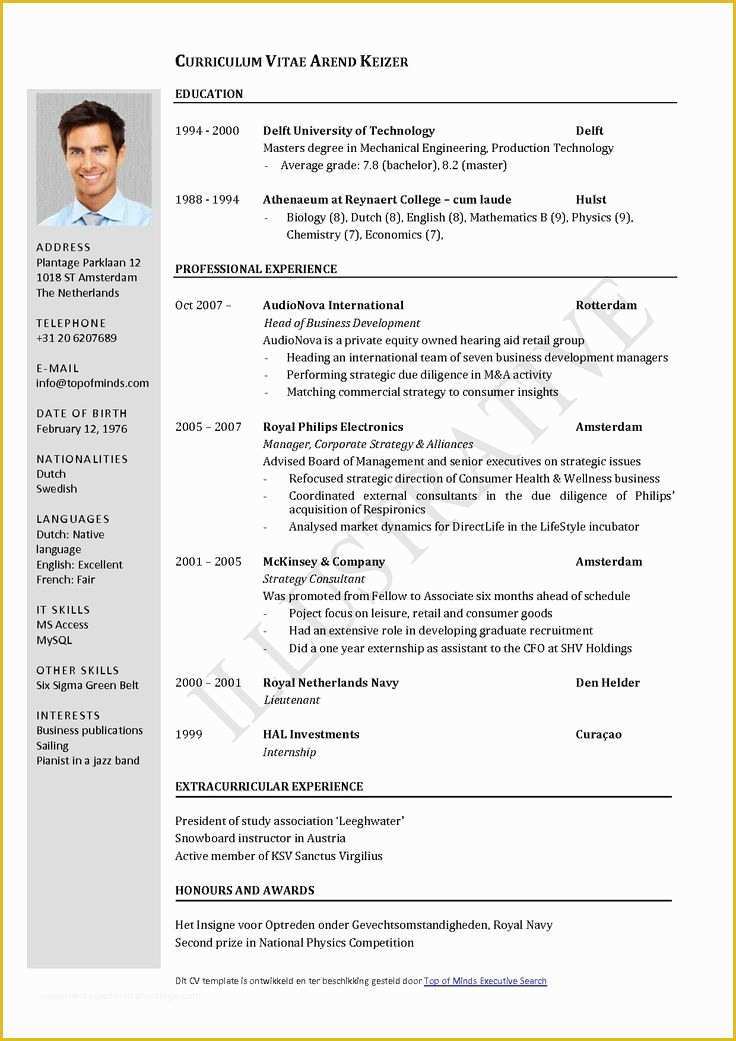 Free Template for Cv In Word Of Free Curriculum Vitae Template Word Download Cv Template