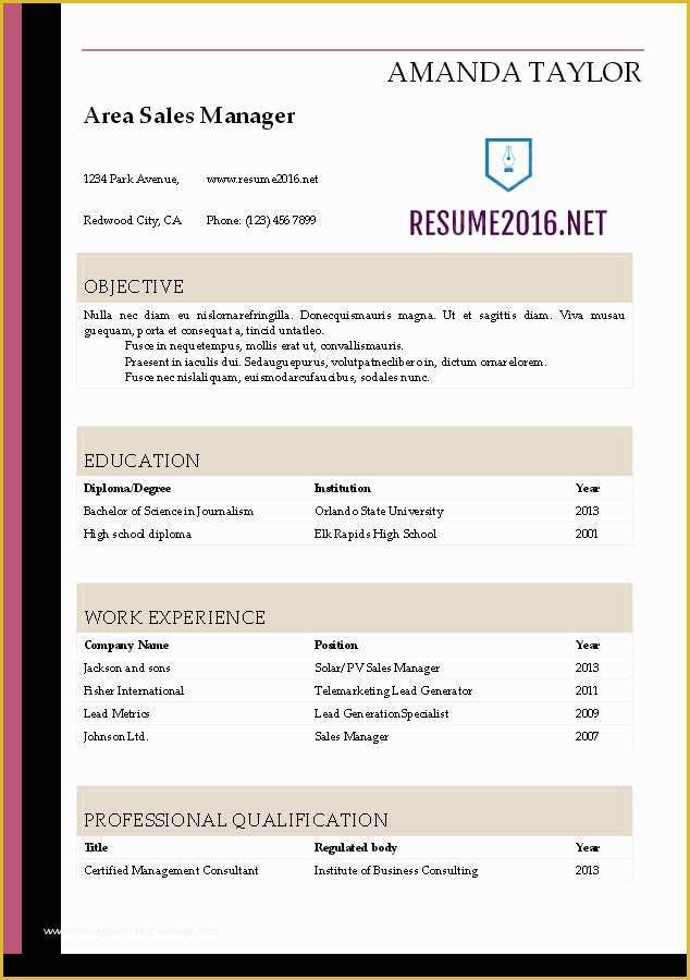 Free Template for Cv In Word Of Resume 2016 Download Resume Templates In Word