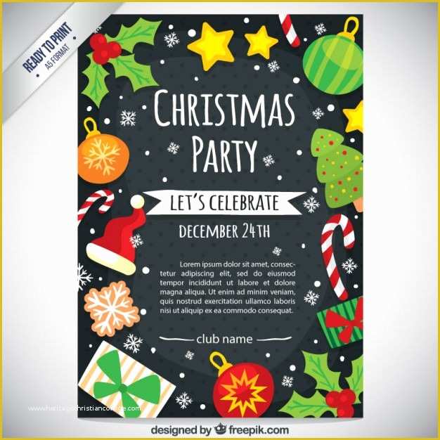Free Template for Holiday Party Flyer Of 30 Free Christmas Vector Graphics & Party Flyer Templates