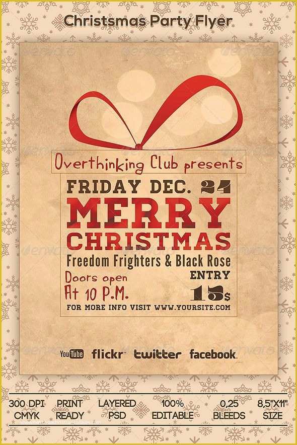 Free Template for Holiday Party Flyer Of Christmas Holiday event Party Flyer Holidays events