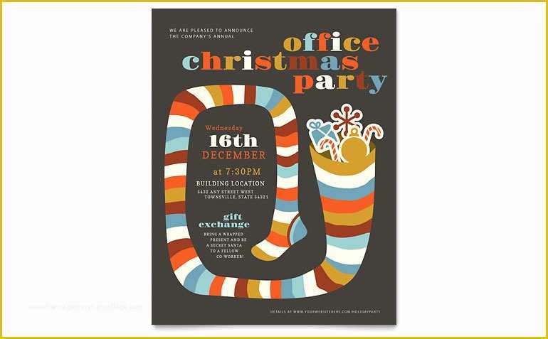 Free Template for Holiday Party Flyer Of Christmas Party Flyer Template Word & Publisher