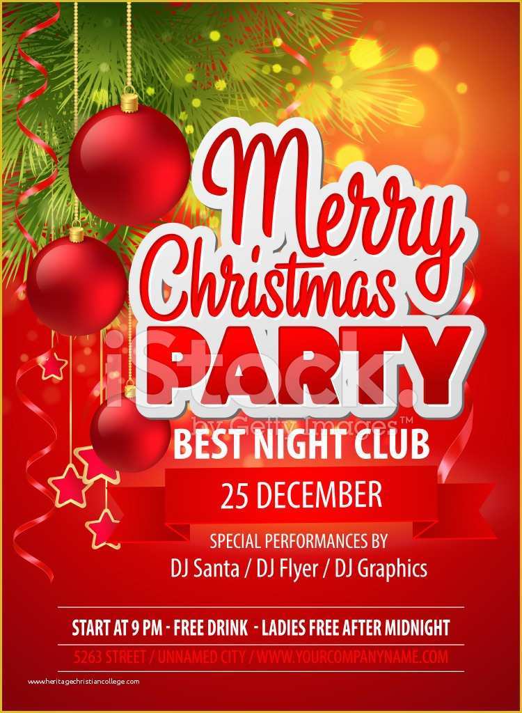 Free Template for Holiday Party Flyer Of Christmas Party Vector Template Stock Photos Free