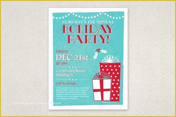 Free Template for Holiday Party Flyer Of Classic Holiday Party Flyer Template Planning An Office