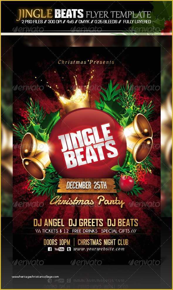 Free Template for Holiday Party Flyer Of Jingle Beats Christmas Party Flyer Template by Dilanr