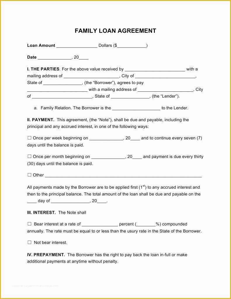Free Template for Loan Agreement Between Friends Of 30 Special Family Loan Agreement Template Le P