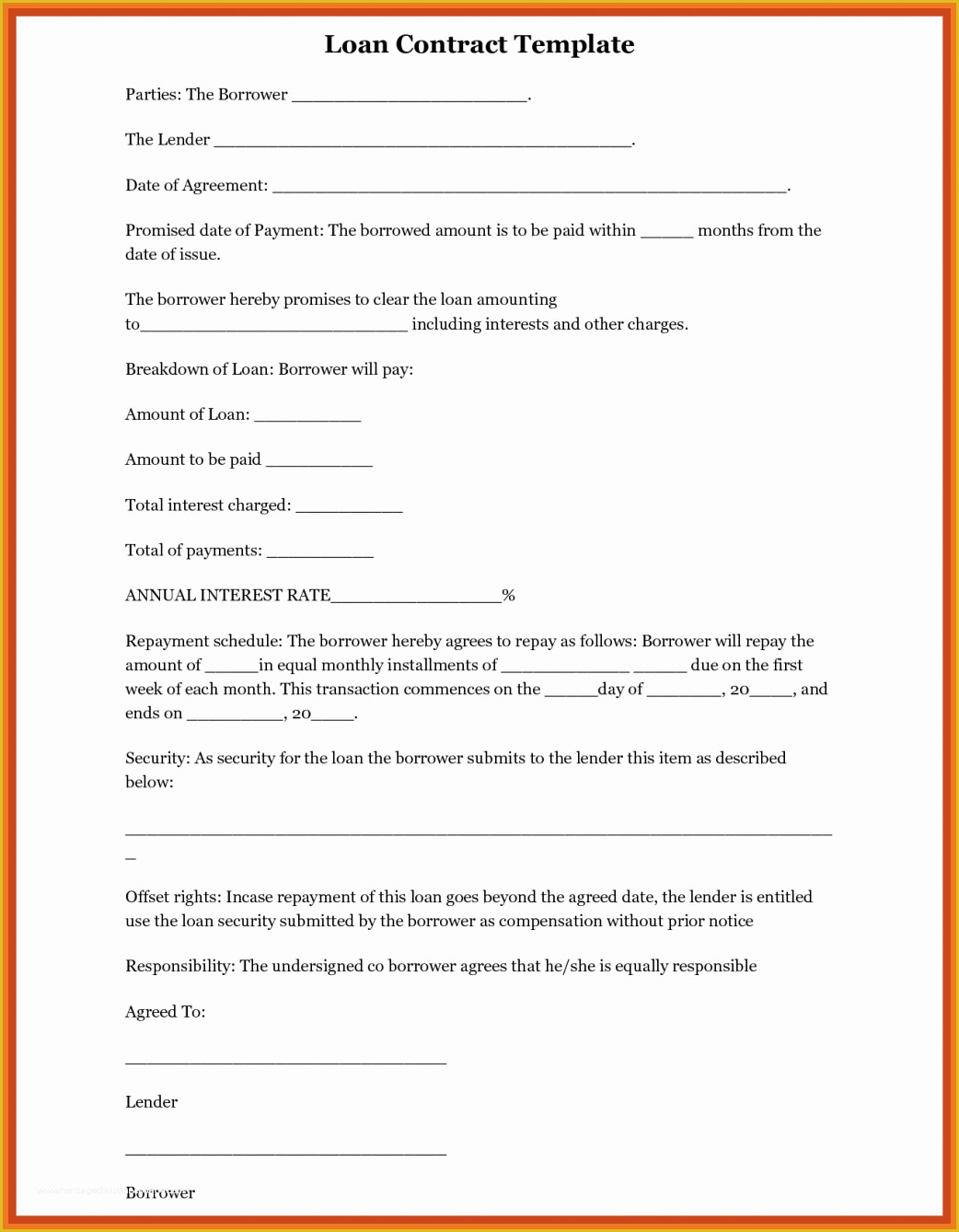 Free Template for Loan Agreement Between Friends Of 9 10 Sample Personal Loan Agreement