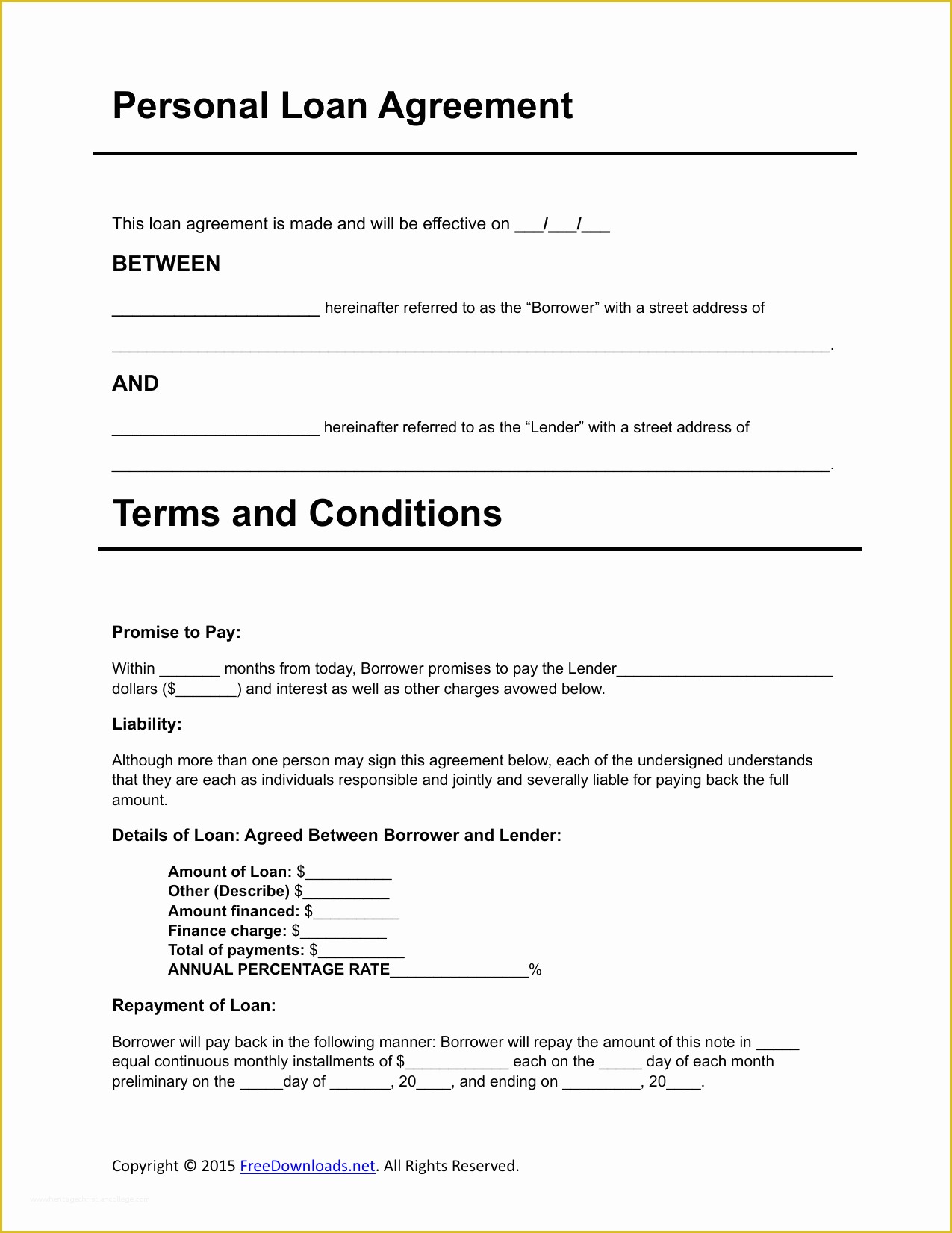 Free Template for Loan Agreement Between Friends Of Download Personal Loan Agreement Template Pdf