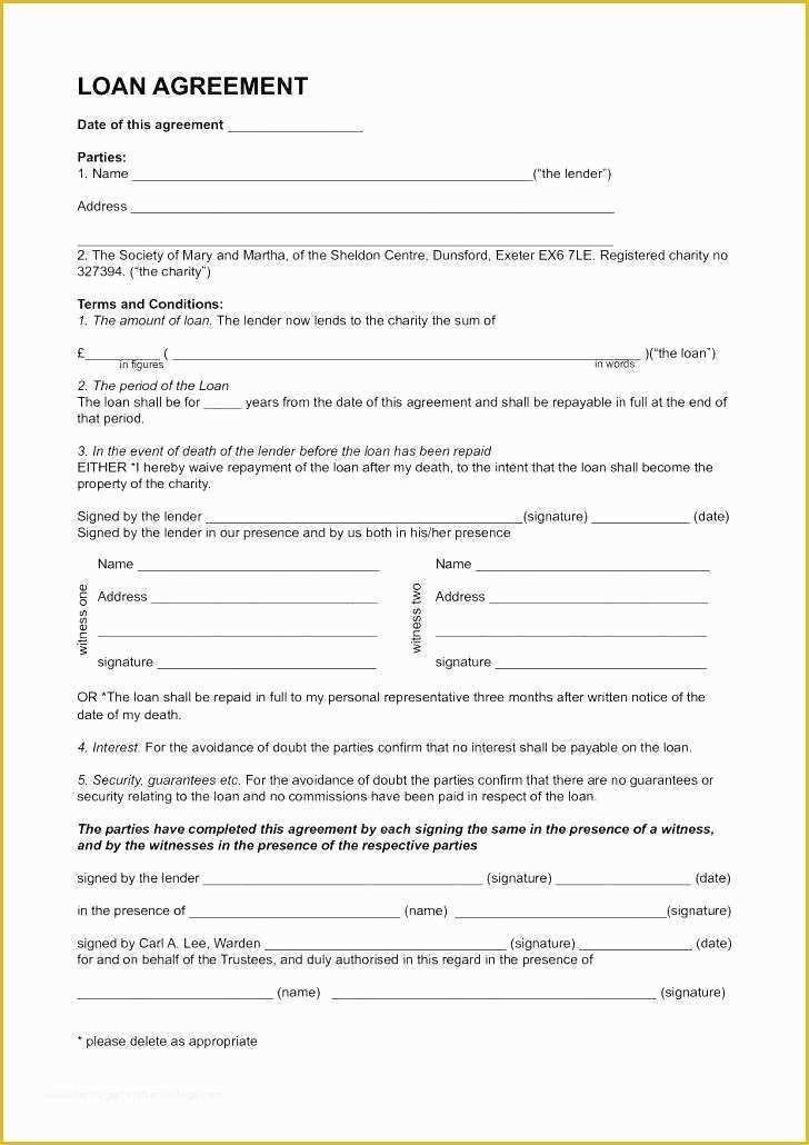 Free Template for Loan Agreement Between Friends Of Simple Loan Template