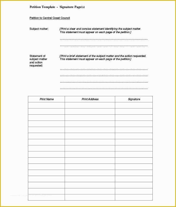 Free Template for Petition Signatures Of 5 Petition Templates Free Pdf Word Documents Download