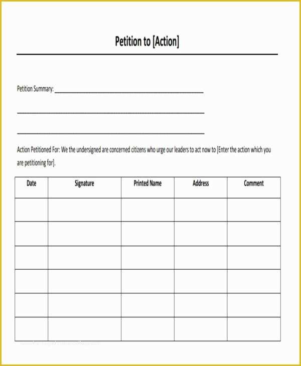 Blank Petition Template