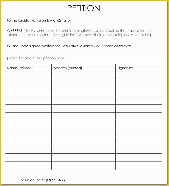 Free Template for Petition Signatures Of Court Petition Template – Falgunpatel