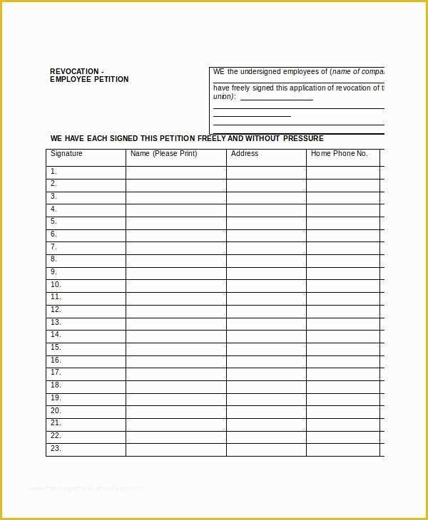 Free Template for Petition Signatures Of Petition Template 11 Free Word Pdf Documents Download