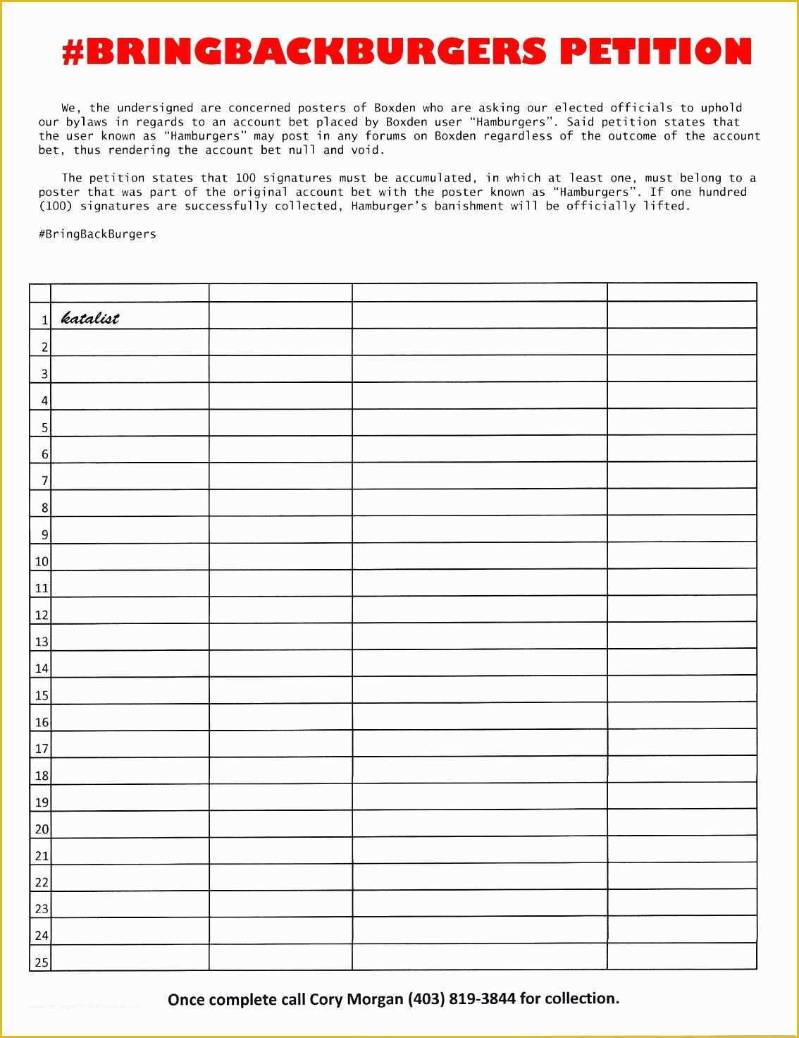 Free Template for Petition Signatures Of Petition Template Google Docs
