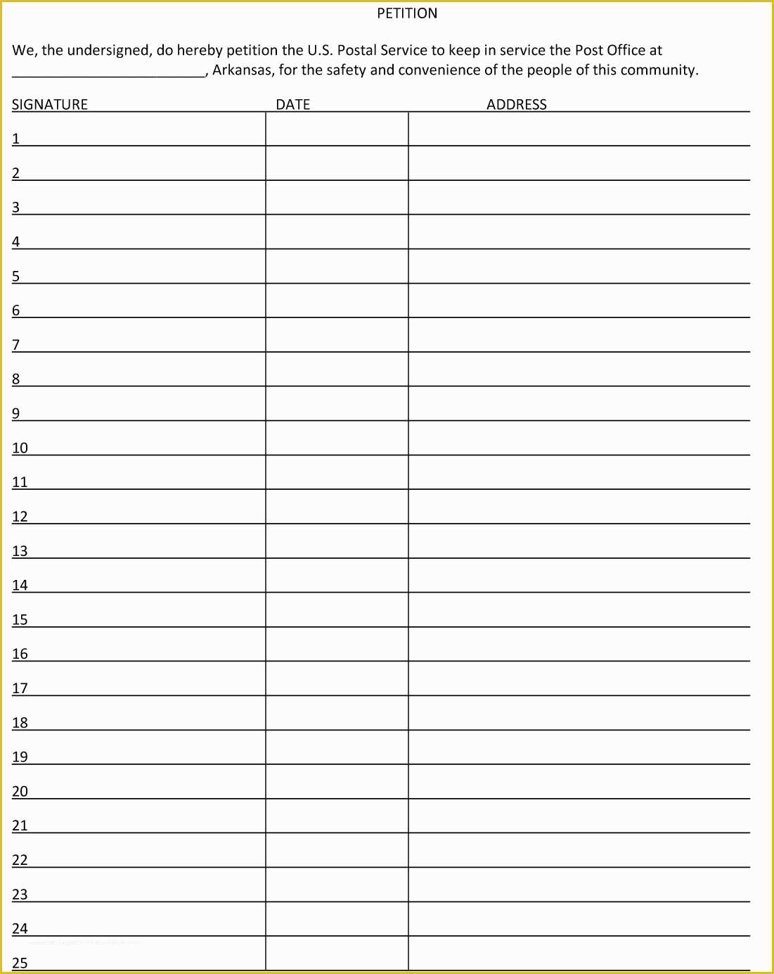 Free Template for Petition Signatures Of Petition Template