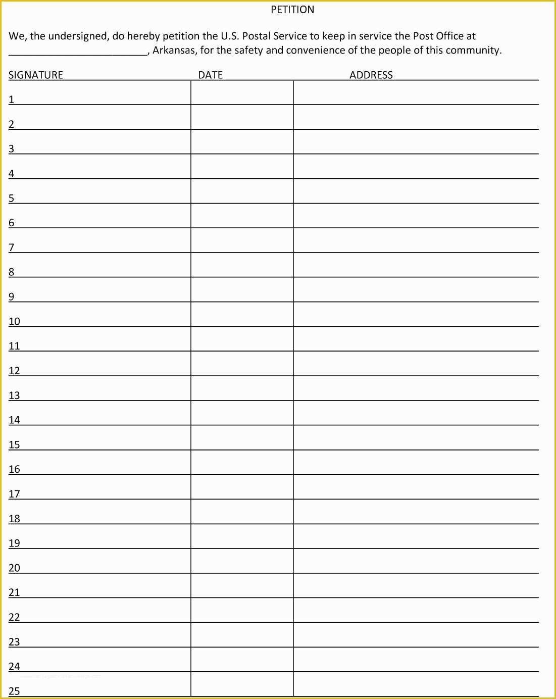 Free Template for Petition Signatures Of Petition Template