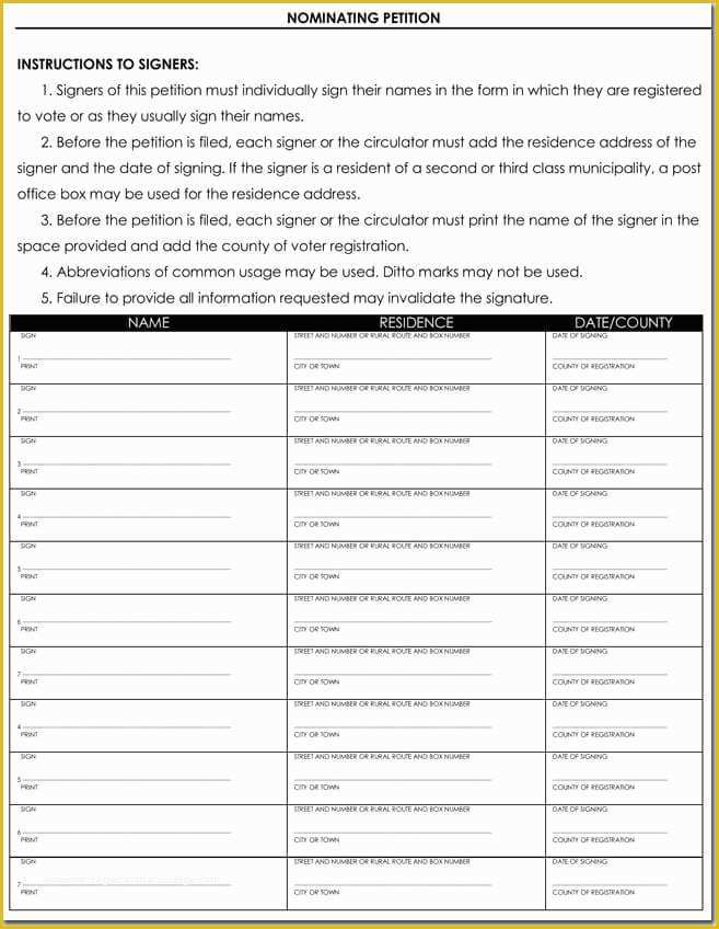 Free Template for Petition Signatures Of Petition Templates Create Your Own Petition with 20