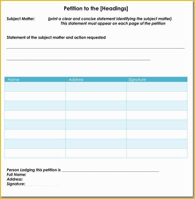 Free Template for Petition Signatures Of Petition Templates Create Your Own Petition with 20