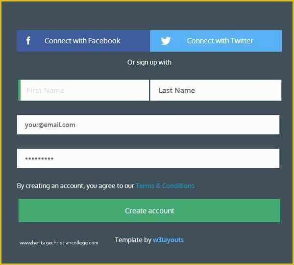 Free Template for Registration form In HTML Of 20 HTML5 Signup & Registration forms HTML Css
