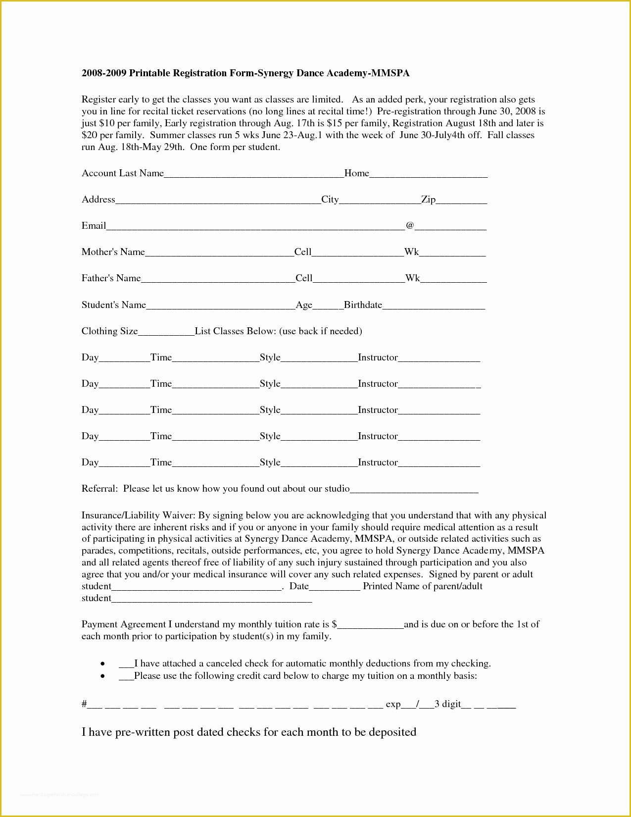 Free Template for Registration form In HTML Of Free Printable Registration form Template