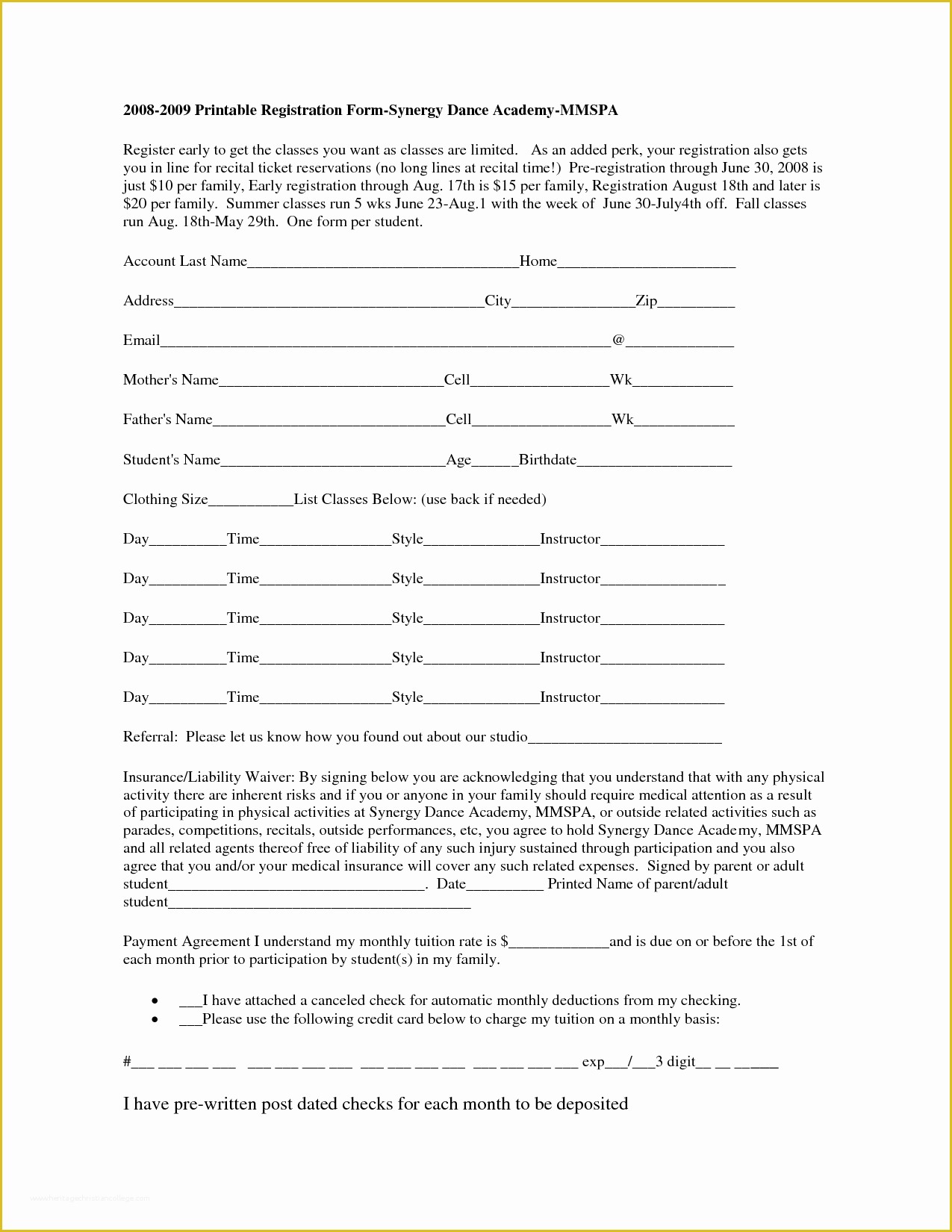 Free Template for Registration form In HTML Of Free Printable Registration form Template