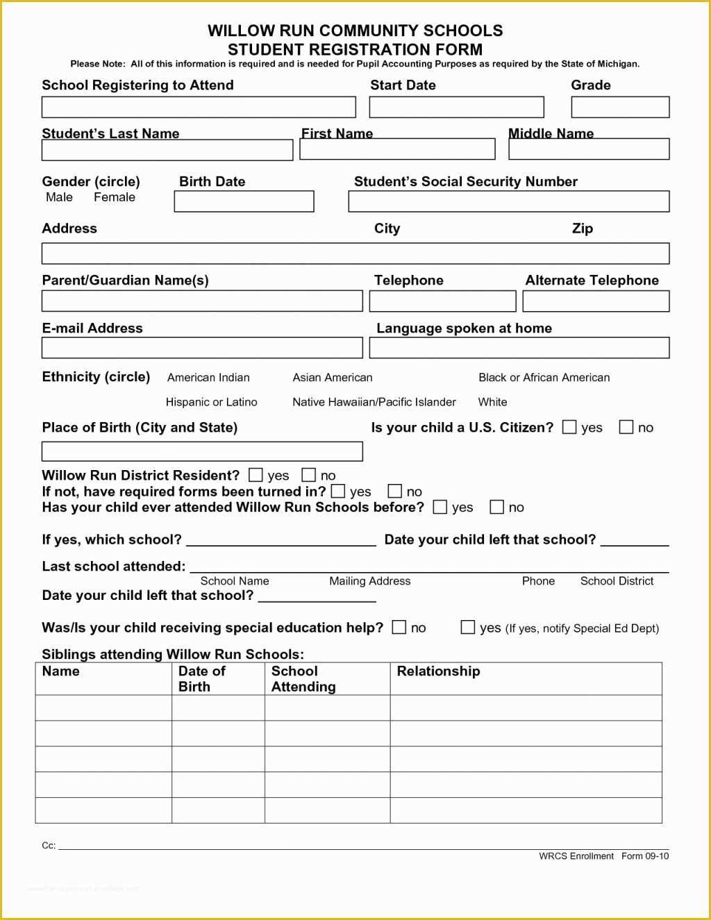 Free Template for Registration form In HTML Of Student Registration form Template