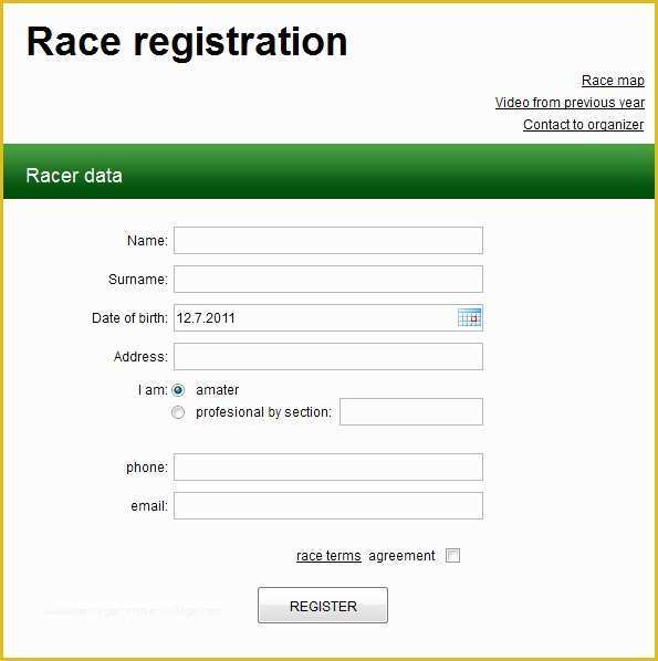 Free Template for Registration form In HTML Of Templates Registration form Template In HTML Free Download