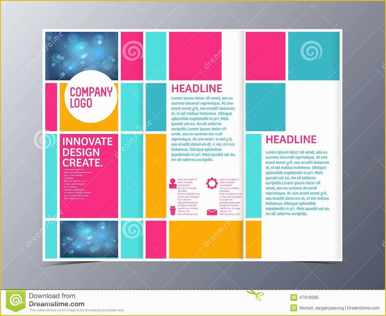 Free Template Of A Brochure Of Abstract Colorful Brochure Design Template Vector Tri Fold
