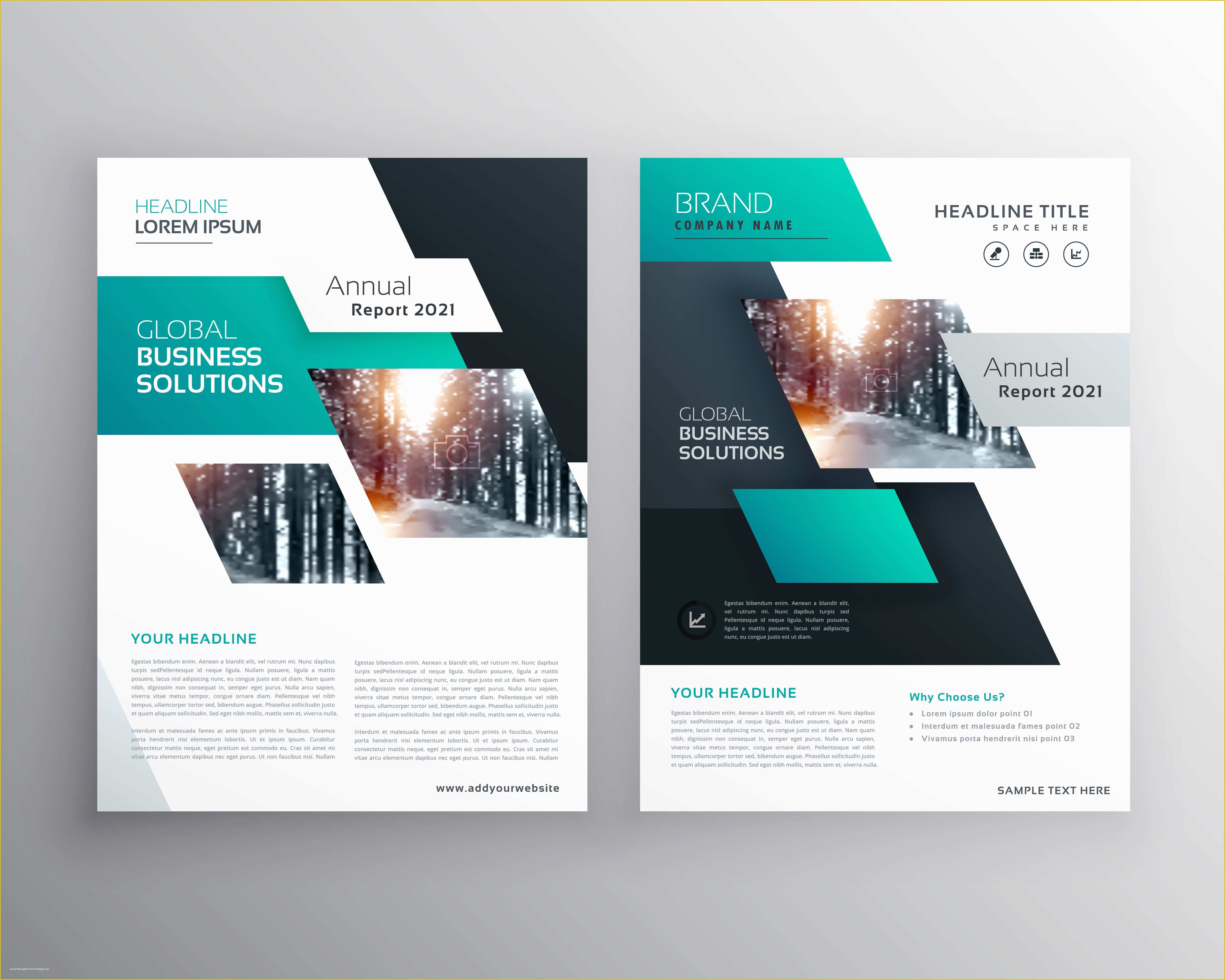 Free Template Of A Brochure Of Geometric Business Brochure Flyer Design Vector Template