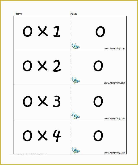 Free Template to Make Flash Cards Of 12 Flash Card Samples