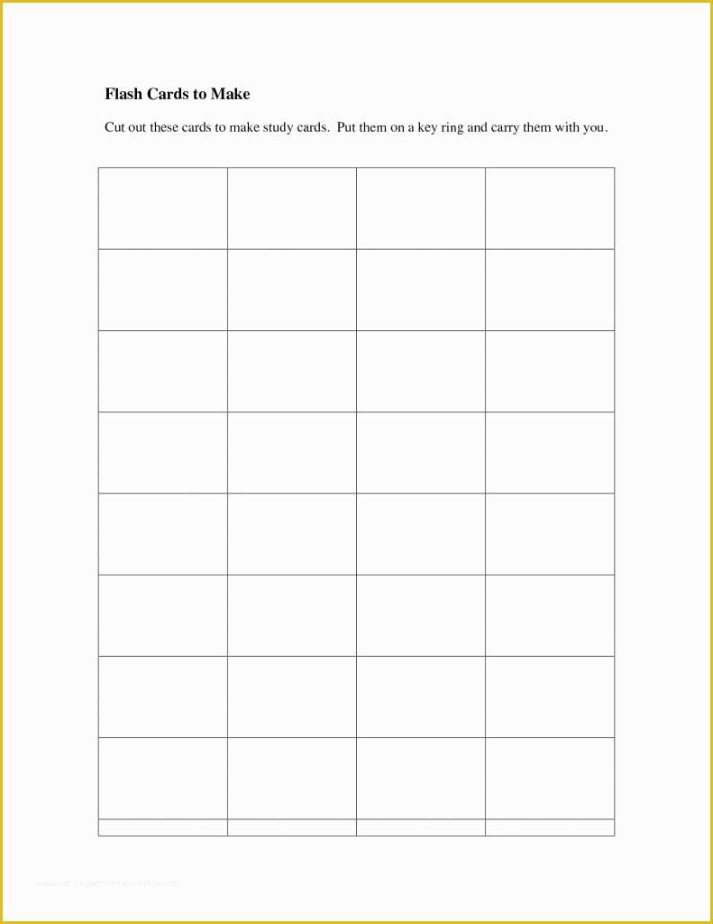 Free Template to Make Flash Cards Of Flash Card Template