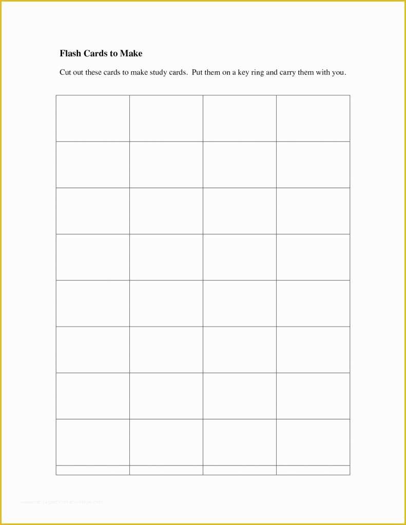 Free Template to Make Flash Cards Of Flash Card Template