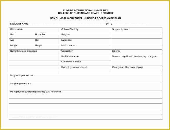 Free Templates for Care Maps Of Nursing Care Plan Templates 20 Free Word Excel Pdf