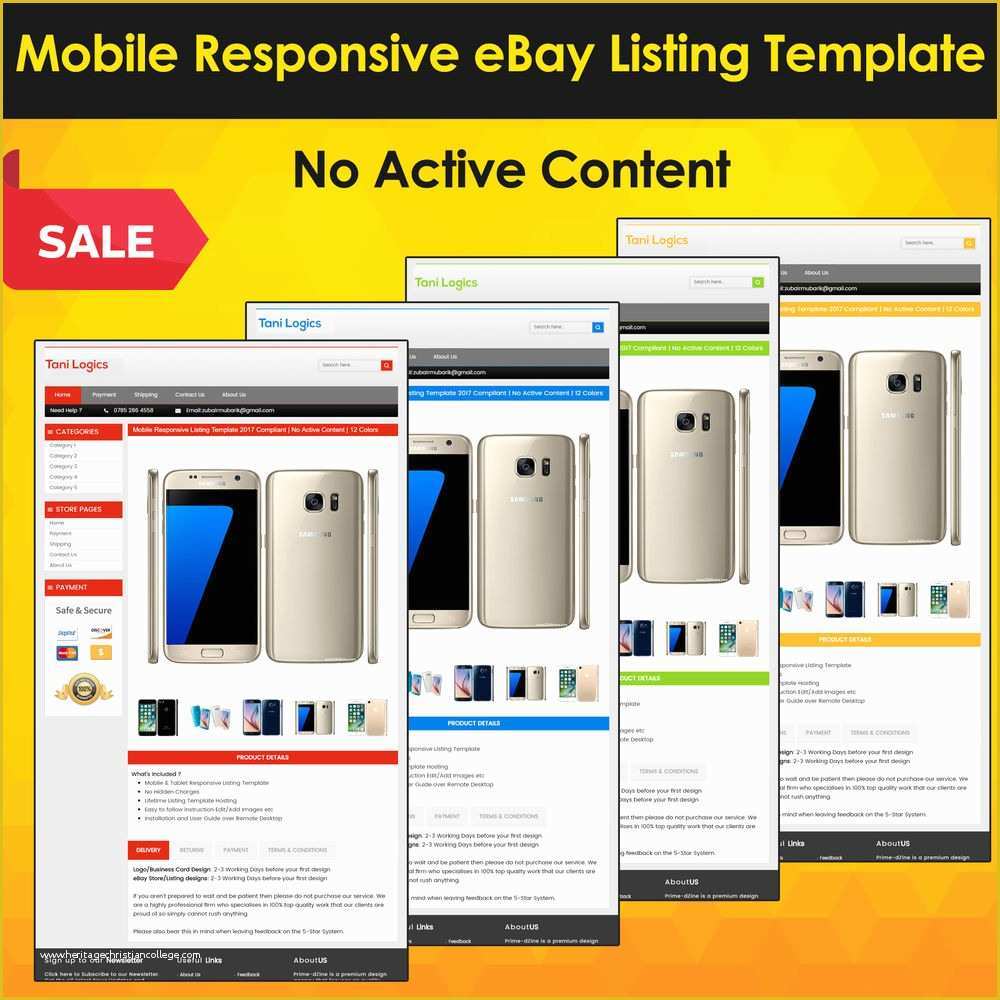 Free Templates for Ebay Auctions Of Mobile Responsive Ebay Listing Template Auction 2017