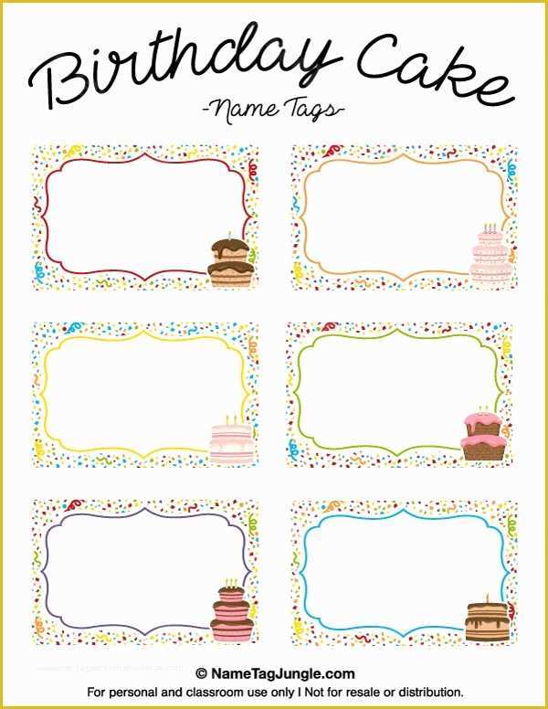Free Templates for Labels and Tags Of Free Printable Birthday Cake Name Tags the Template Can