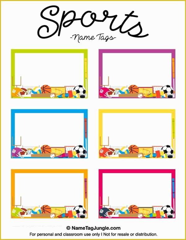 Free Templates for Labels and Tags Of Free Printable Sports Name Tags the Template Can Also Be