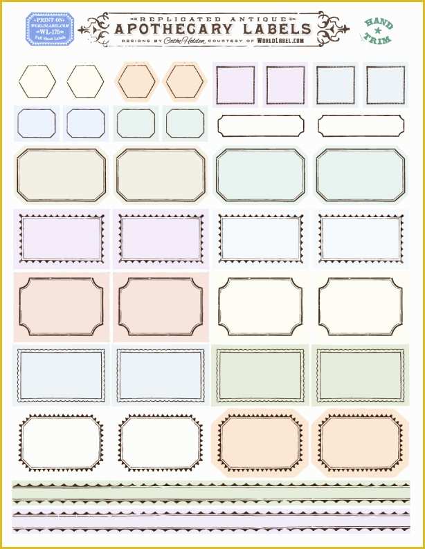 Free Templates for Labels and Tags Of ornate Apothecary Blank Labels by Cathe Holden