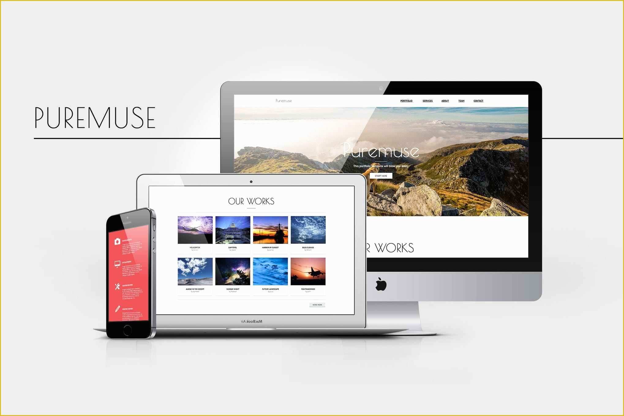 Free Templates Muse Of Free Download Puremuse Clean Adobe Muse Template for