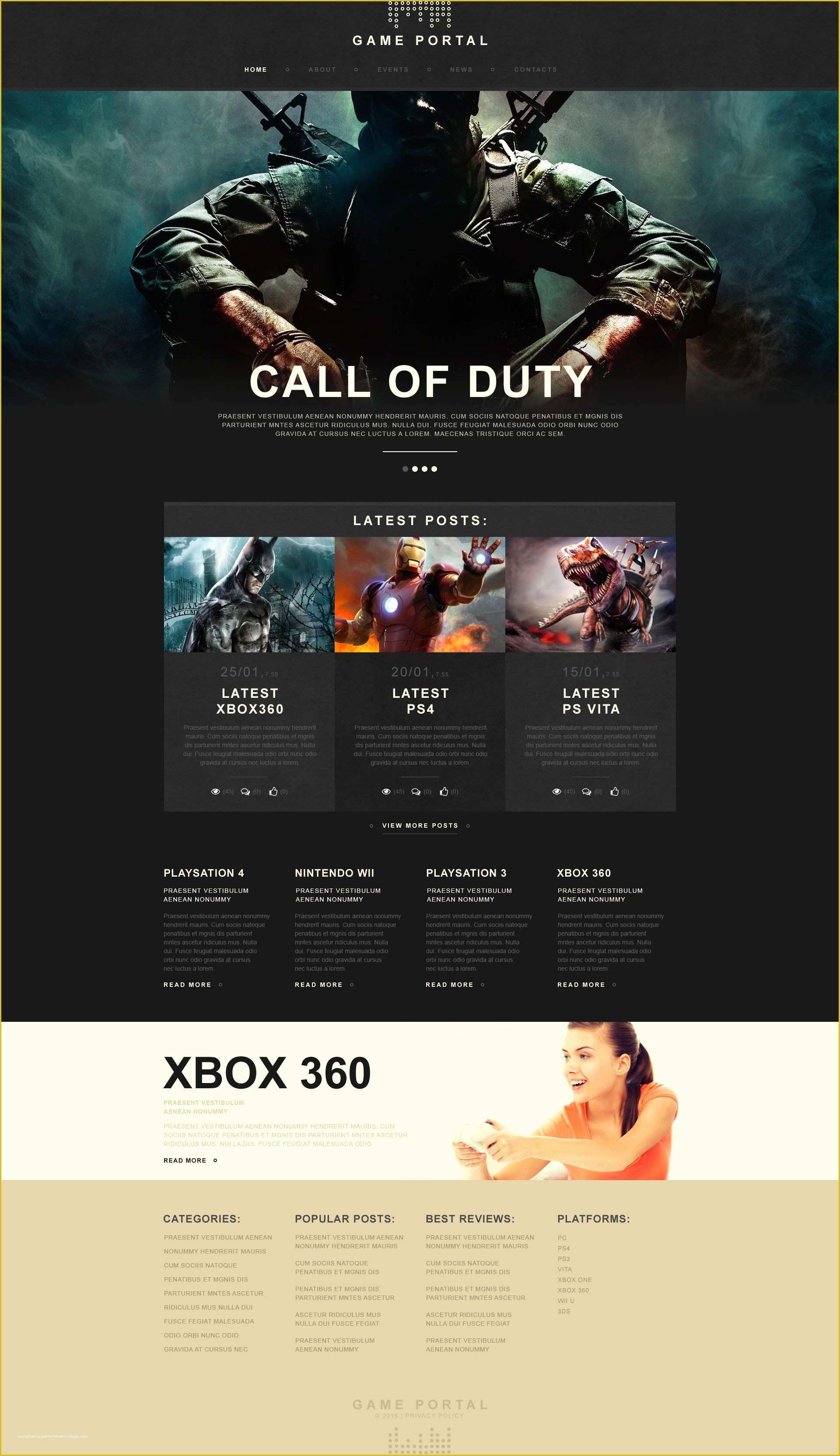 Free Templates Muse Of Game Portal Muse Template