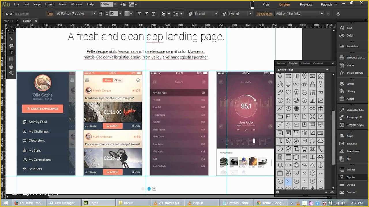 Free Templates Muse Of Redux Free App Landing Page Template for Adobe Muse Cc