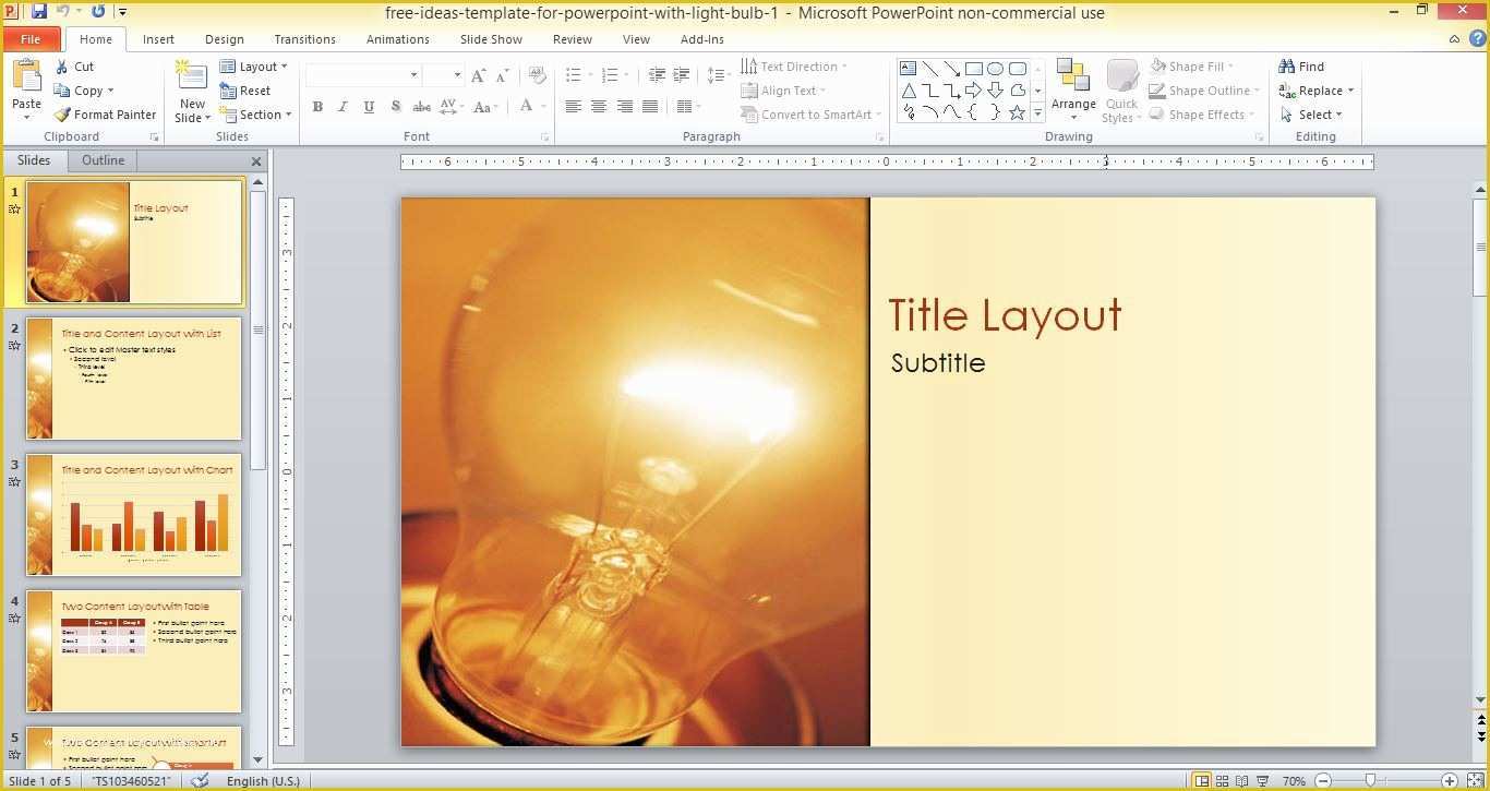 Free Templates Powerpoint Of Free Ideas Template for Powerpoint with Light Bulb